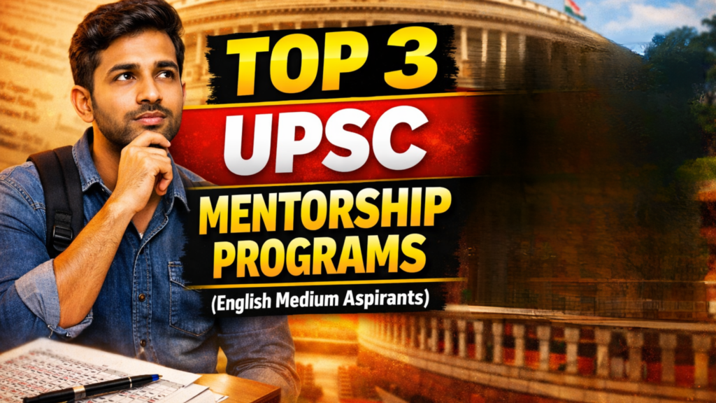 Top 3 Best UPSC Mentorship Programs for English Medium Aspirants